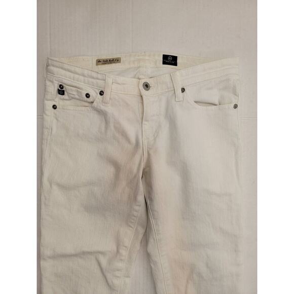 Adriano Goldschmied Jeans Womens Sz 28 The Stilt Roll Up Cigarette Stretch White - Picture 3 of 10